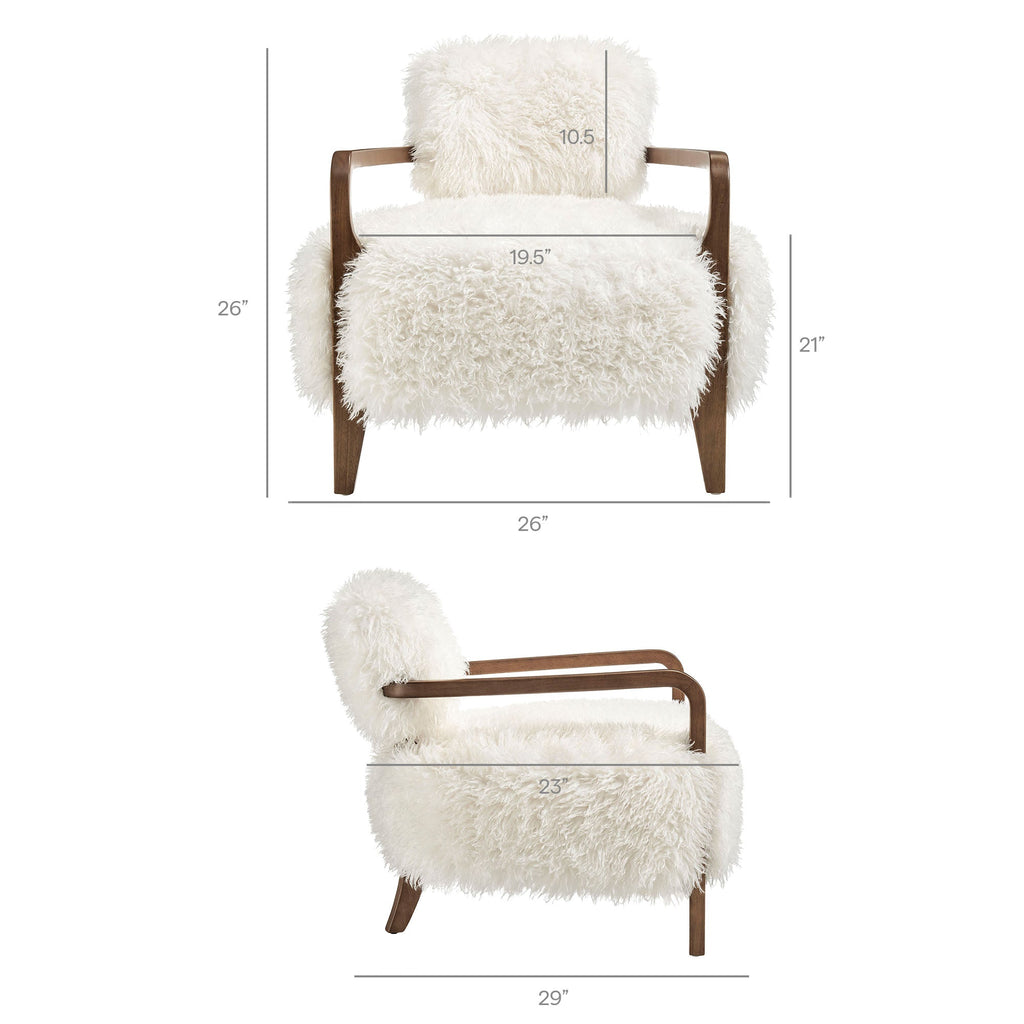 Fauteuil d'appoint en fausse fourrure Zinnia