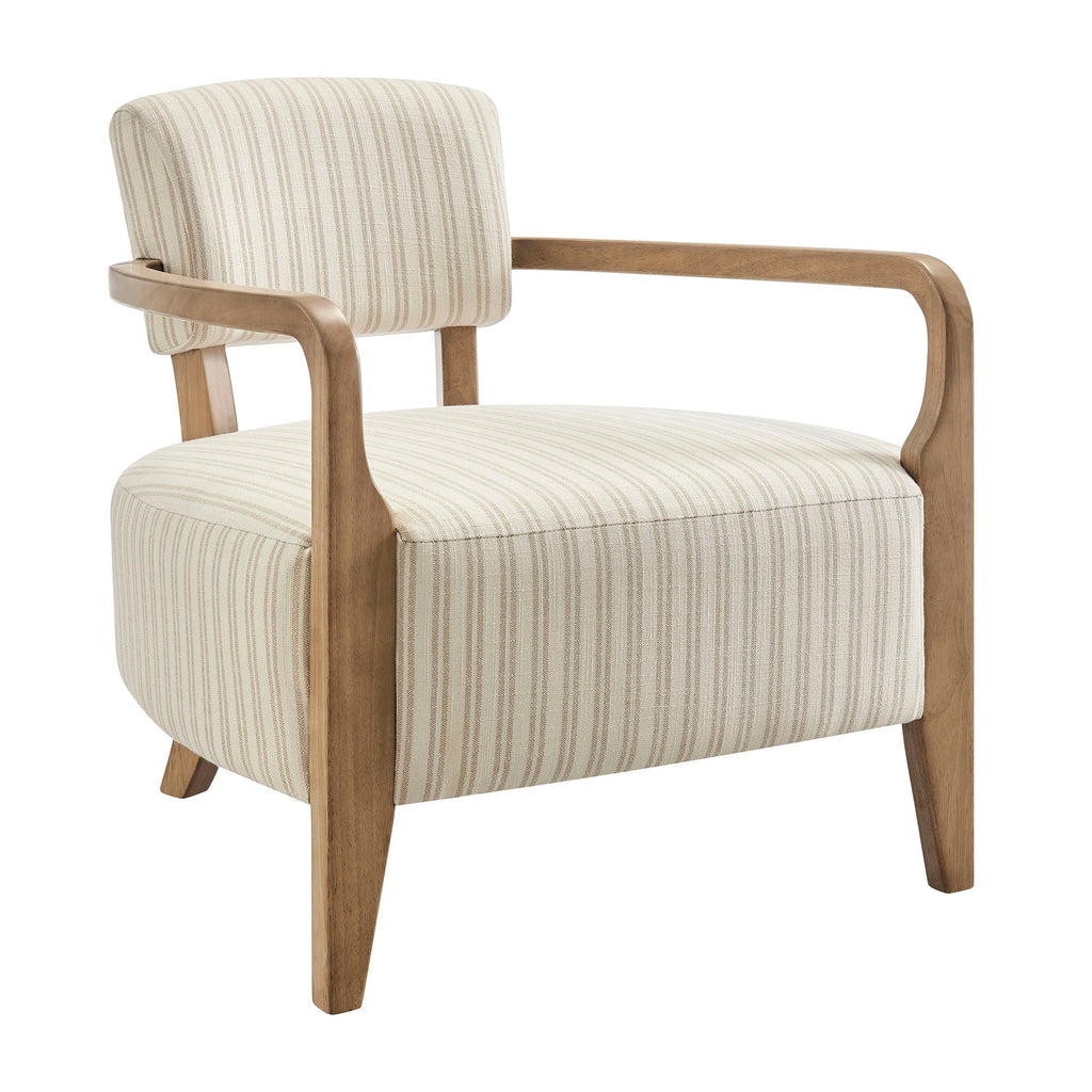 Fauteuil d'appoint rembourré en tissu rayé Zinnia