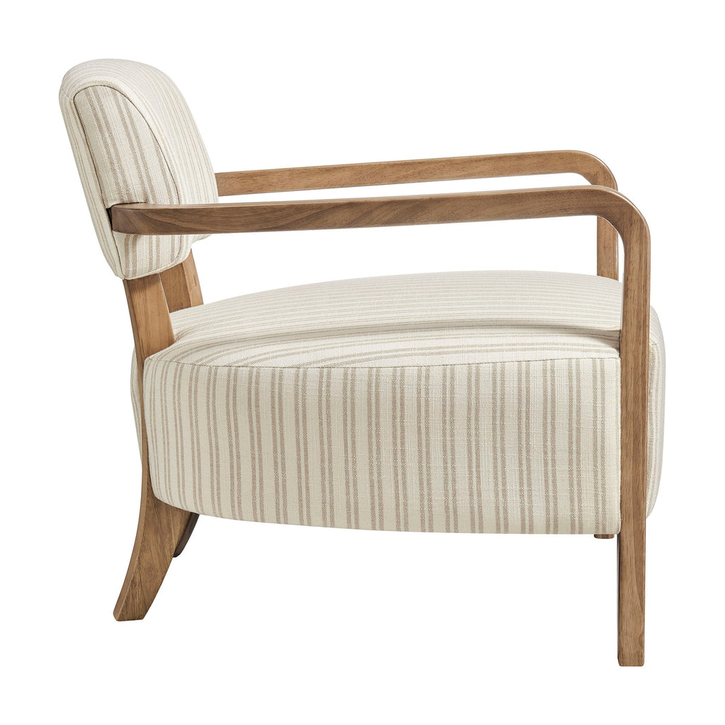 Fauteuil d'appoint rembourré en tissu rayé Zinnia