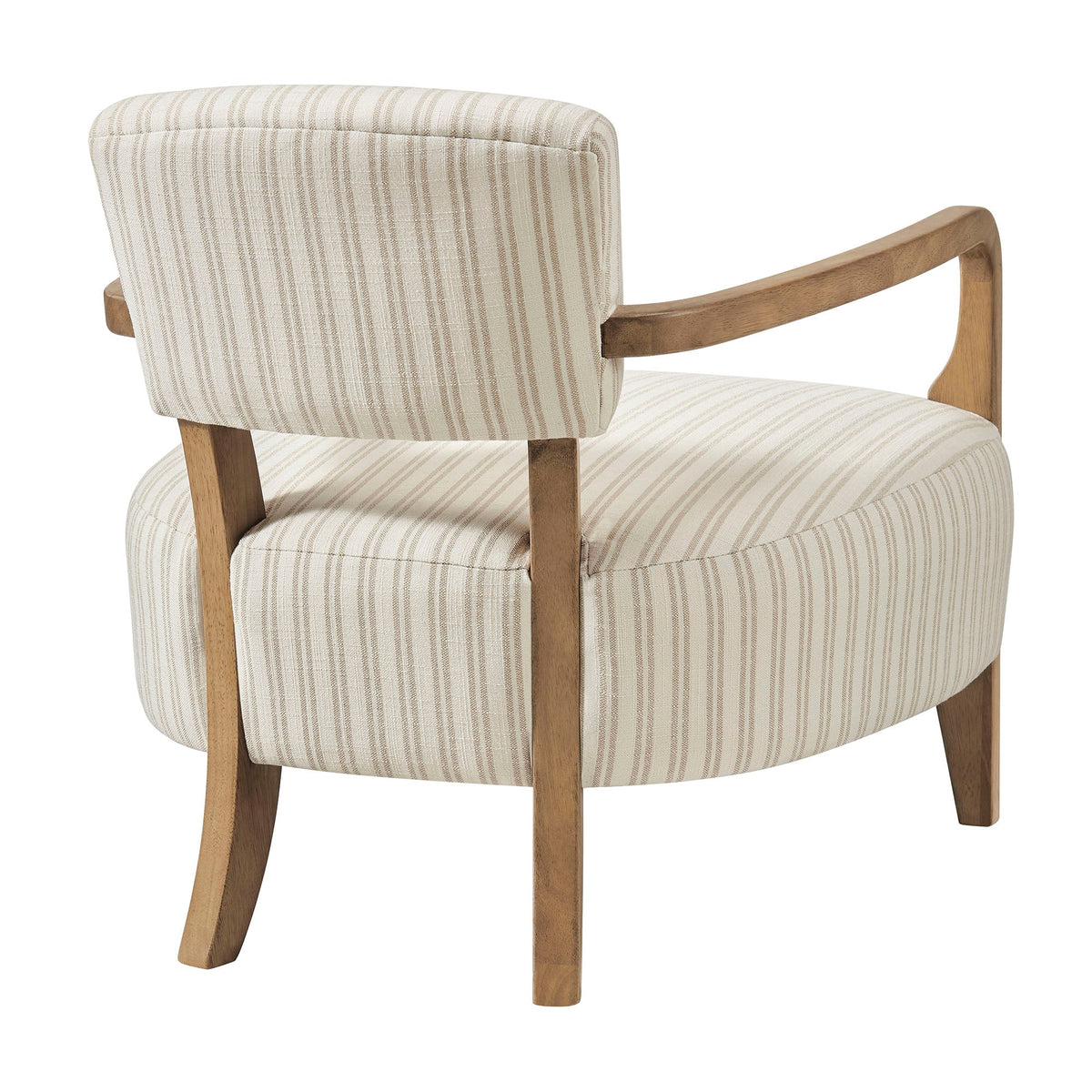 Fauteuil d'appoint rembourré en tissu rayé Zinnia