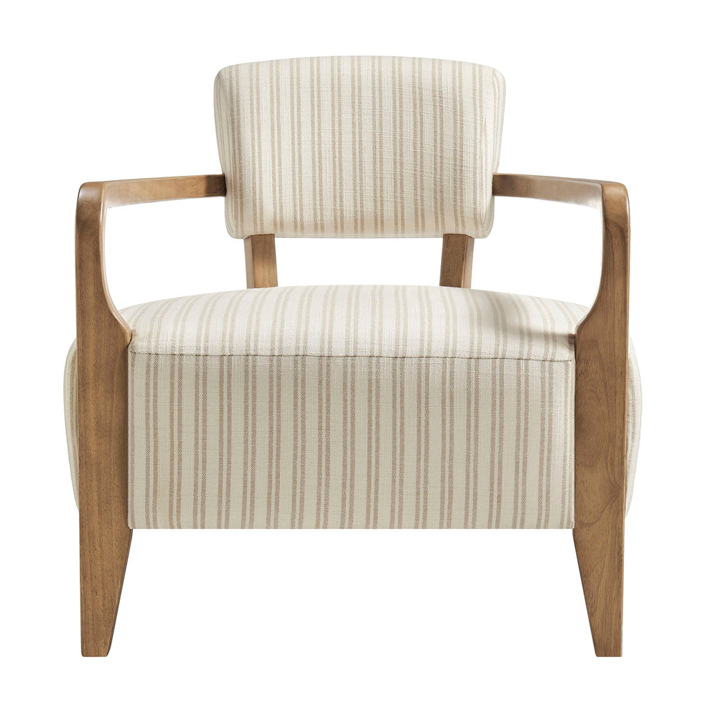 Fauteuil d'appoint rembourré en tissu rayé Zinnia