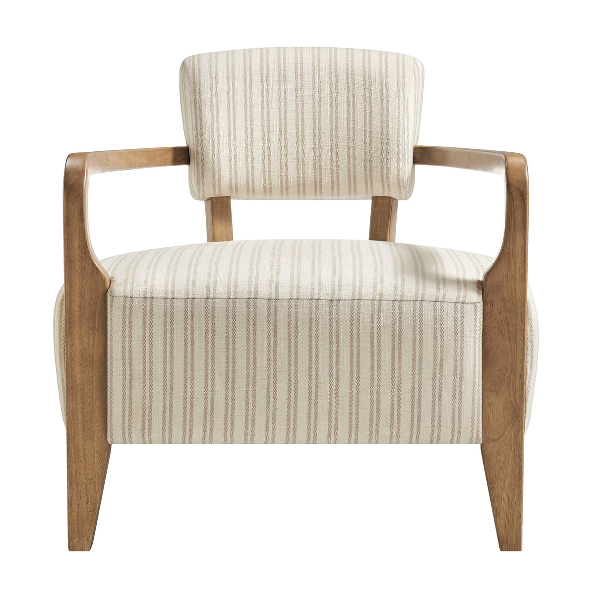 Fauteuil d'appoint rembourré en tissu rayé Zinnia