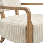 Fauteuil d'appoint rembourré en tissu rayé Zinnia