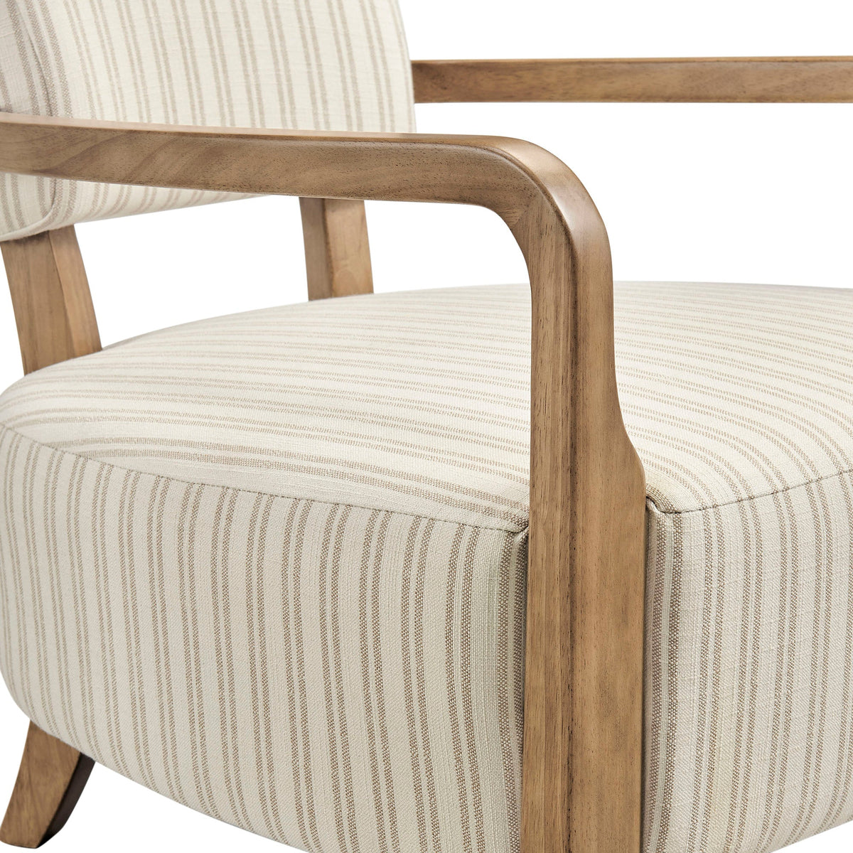 Fauteuil d'appoint rembourré en tissu rayé Zinnia