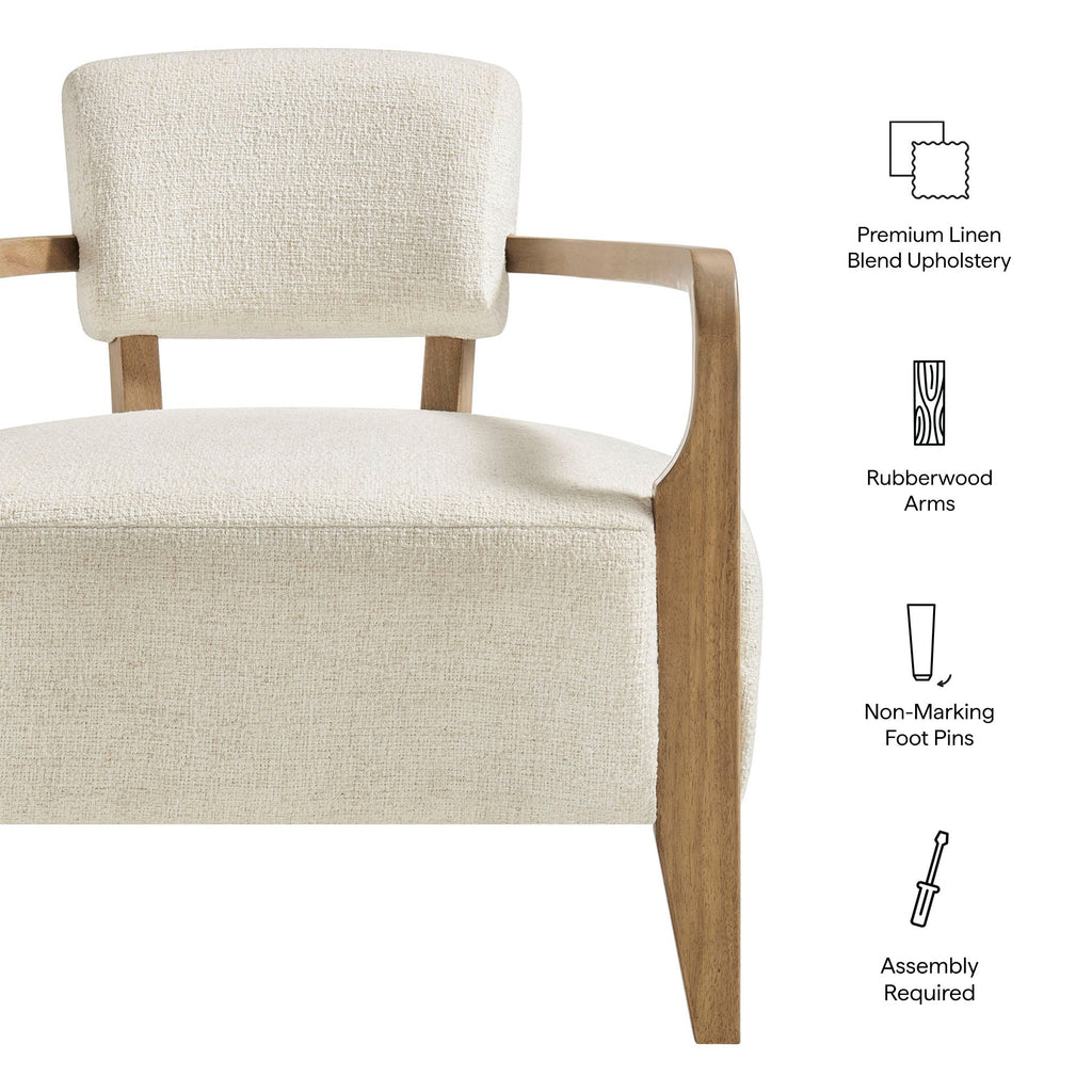 Fauteuil d'appoint en mélange de lin Zinnia