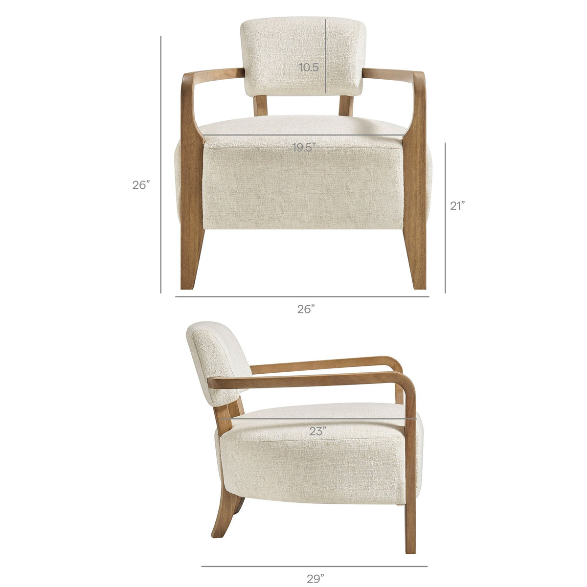 Fauteuil d'appoint en mélange de lin Zinnia