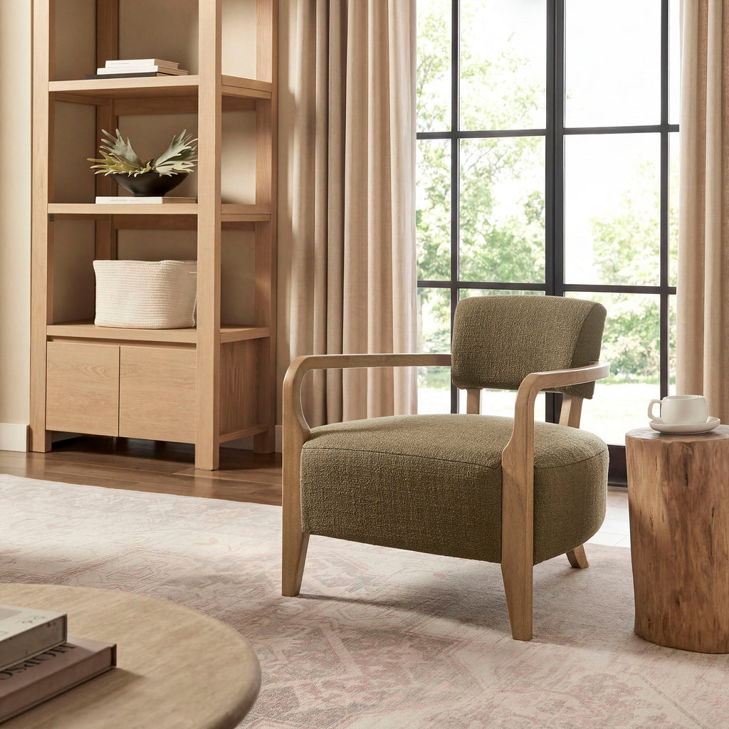 Fauteuil d'appoint en mélange de lin Zinnia