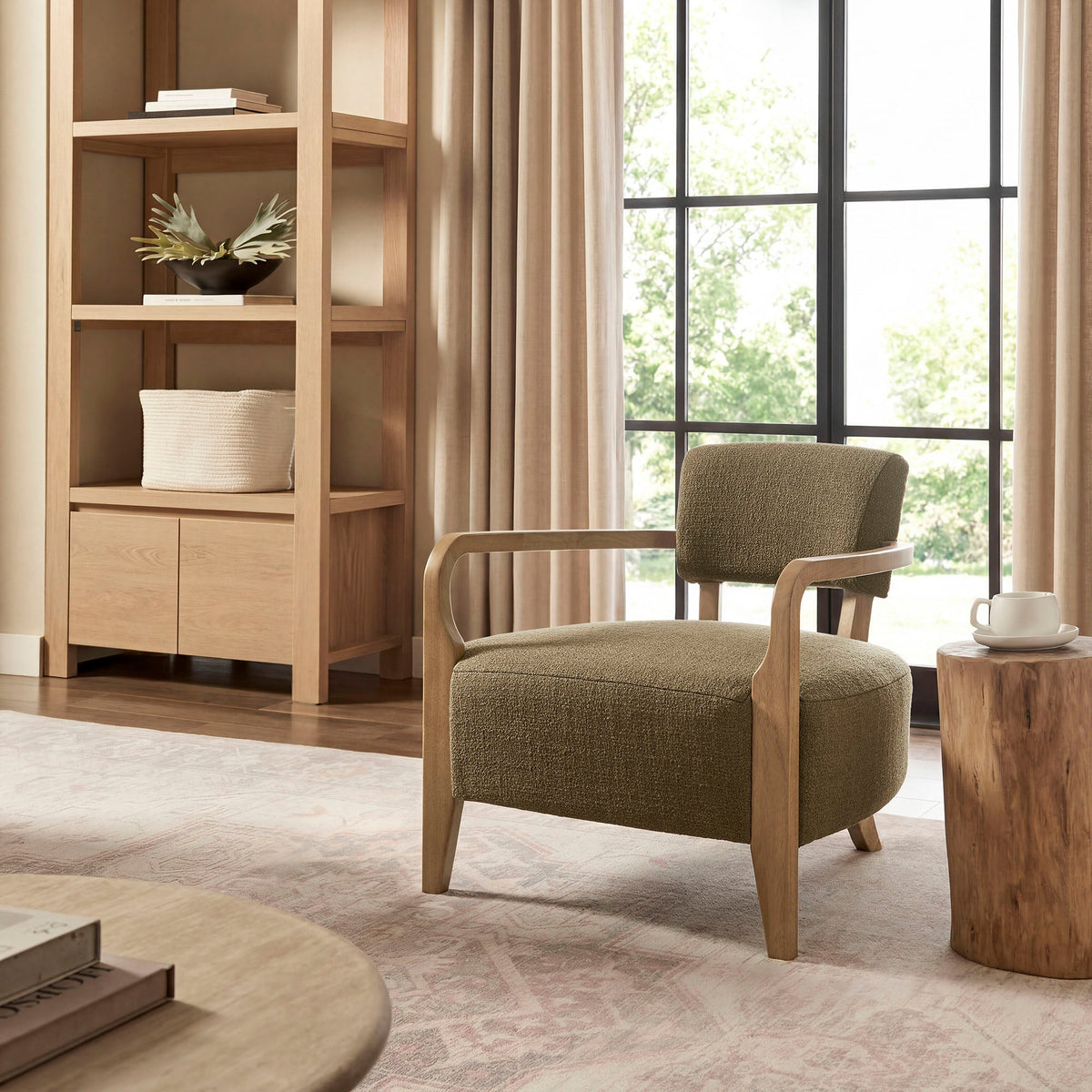 Fauteuil d'appoint en mélange de lin Zinnia