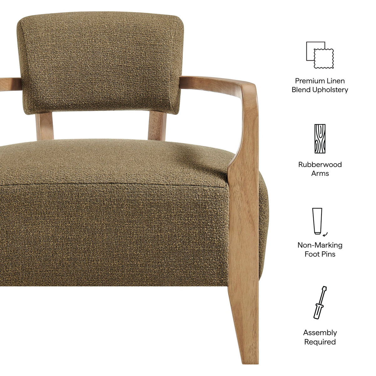 Fauteuil d'appoint en mélange de lin Zinnia