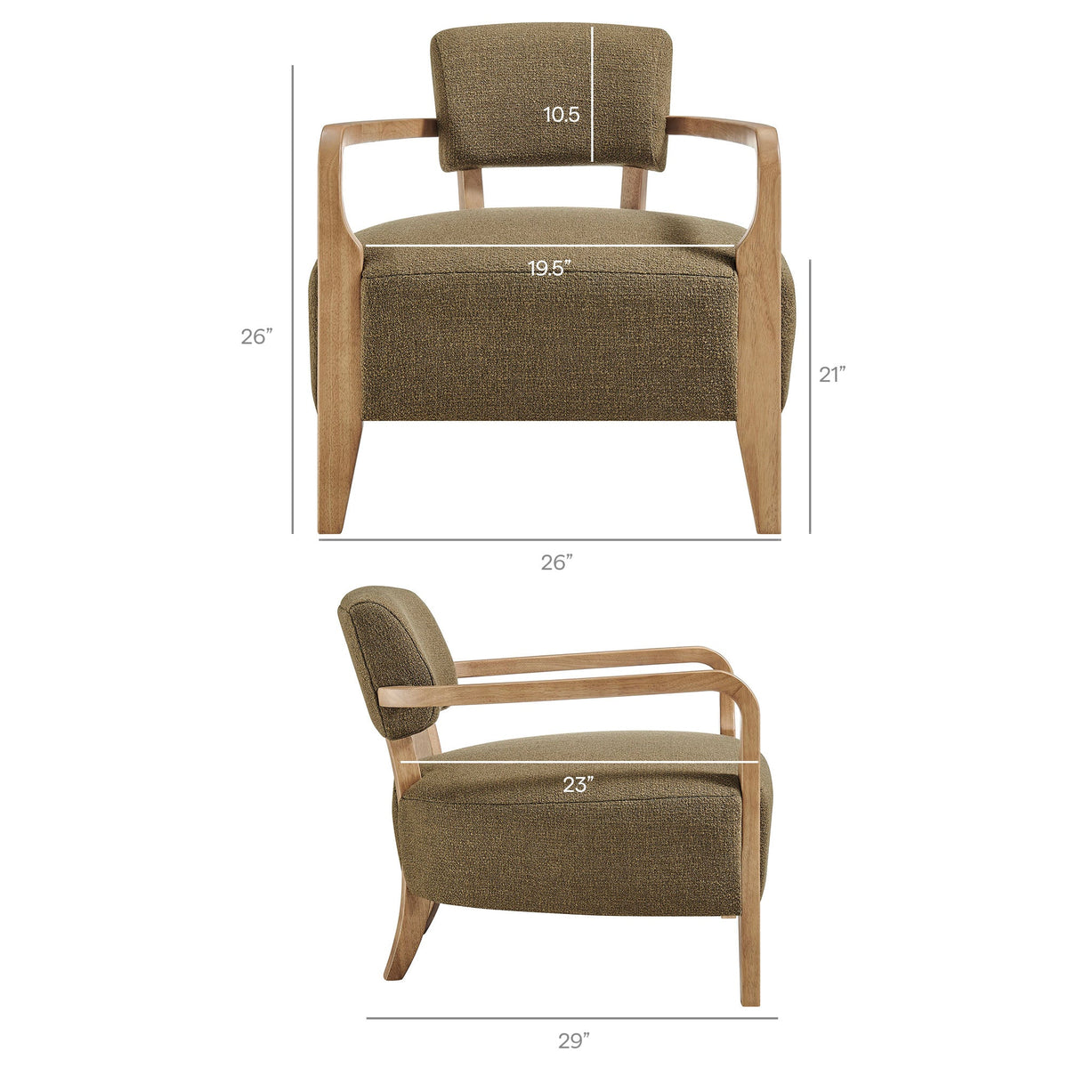 Fauteuil d'appoint en mélange de lin Zinnia