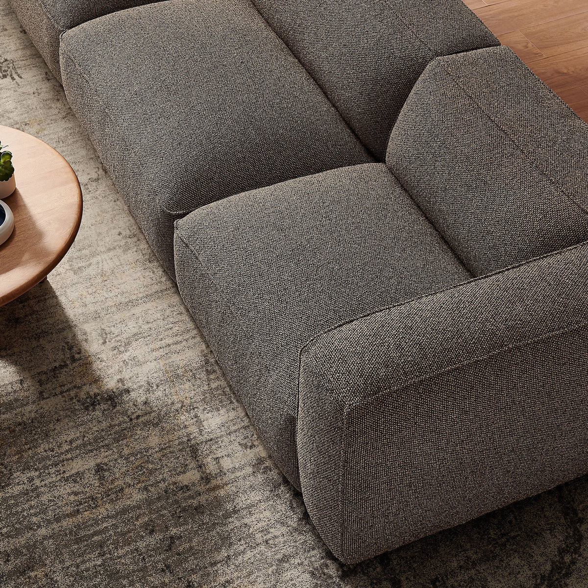 Canapé modulaire Auren 3 pièces en tissu bouclé ajouré