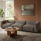 Canapé modulaire Auren 3 pièces en tissu bouclé ajouré