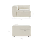 Canapé modulaire Auren 4 pièces en bouclette, motif treillis, avec pouf