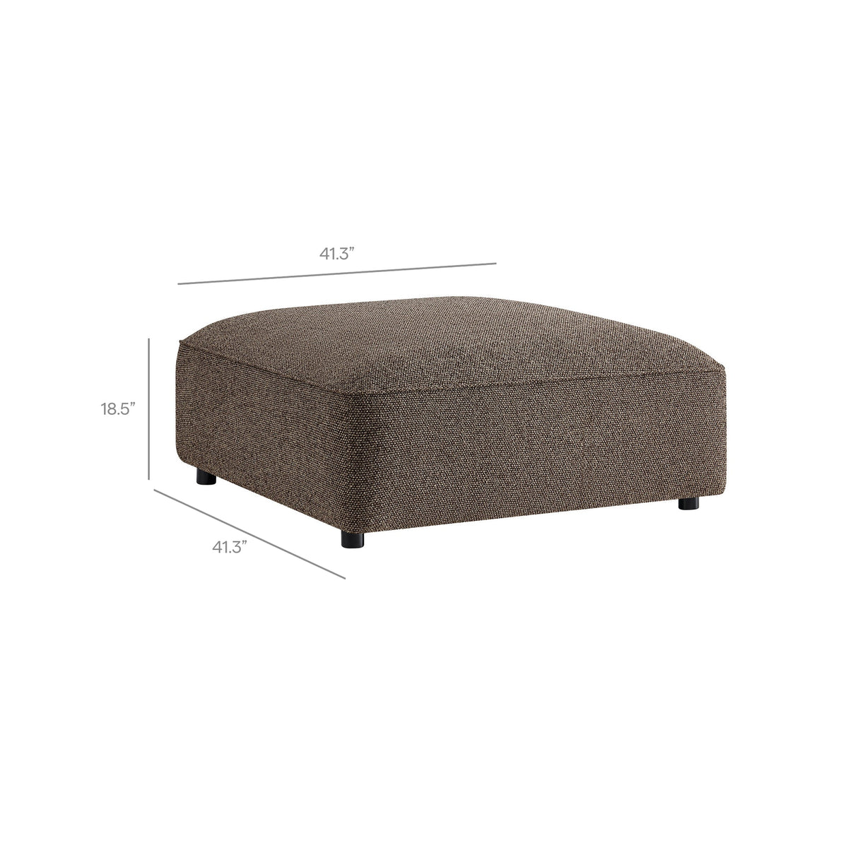 Canapé modulaire Auren 4 pièces en bouclette, motif treillis, avec pouf