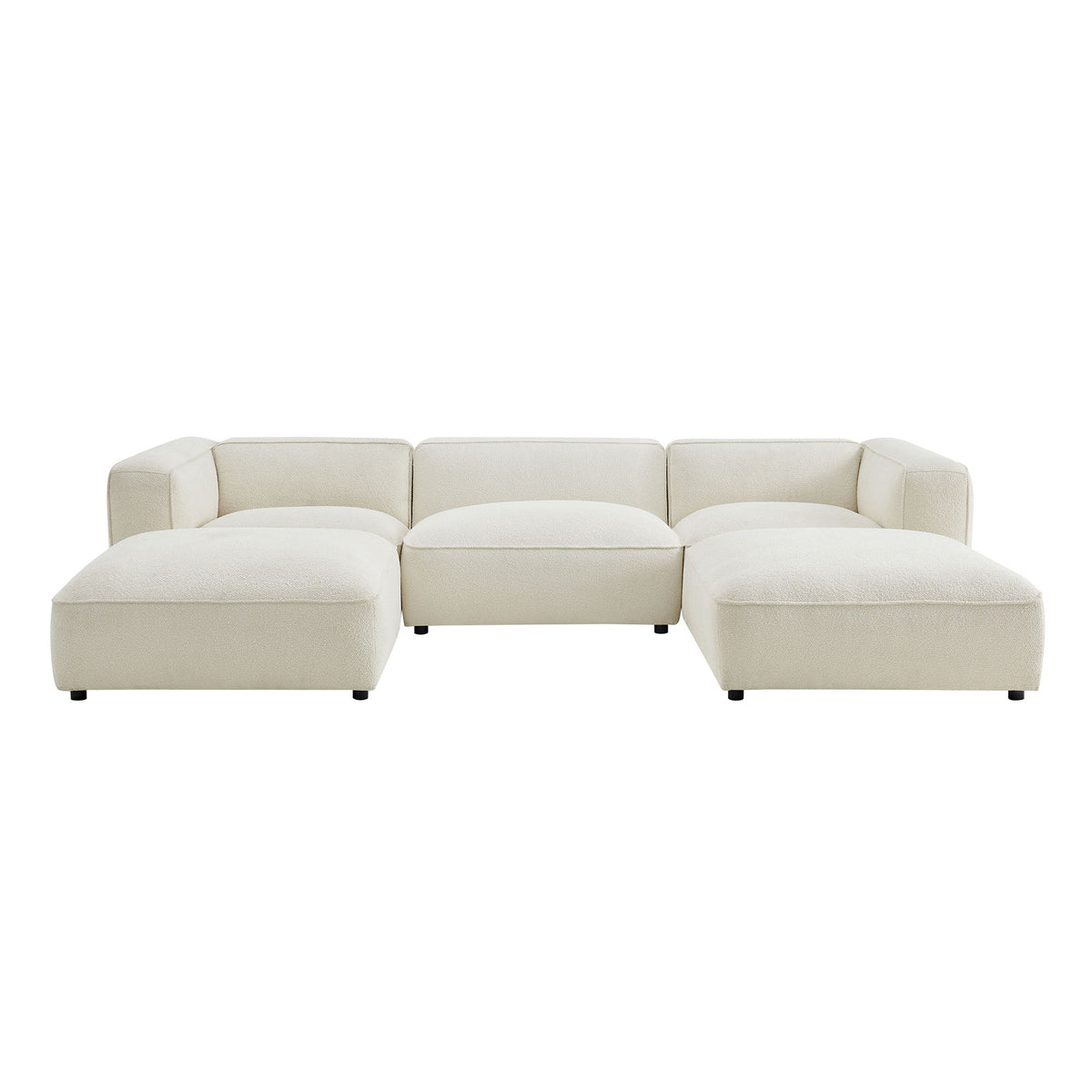 Sectionnel modulaire Auren 5 pièces en bouclé à treillis rembourré