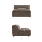 Sectionnel modulaire Auren 5 pièces en bouclé à treillis rembourré