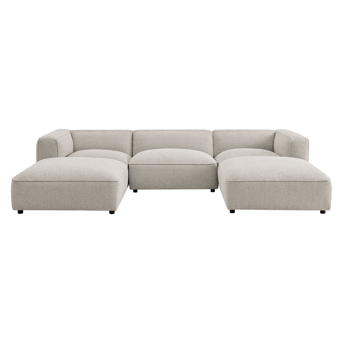 Sectionnel modulaire Auren 5 pièces en bouclé à treillis rembourré