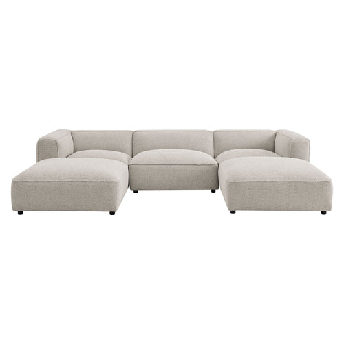 Sectionnel modulaire Auren 5 pièces en bouclé à treillis rembourré