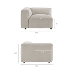 Sectionnel modulaire Auren 5 pièces en bouclé à treillis rembourré
