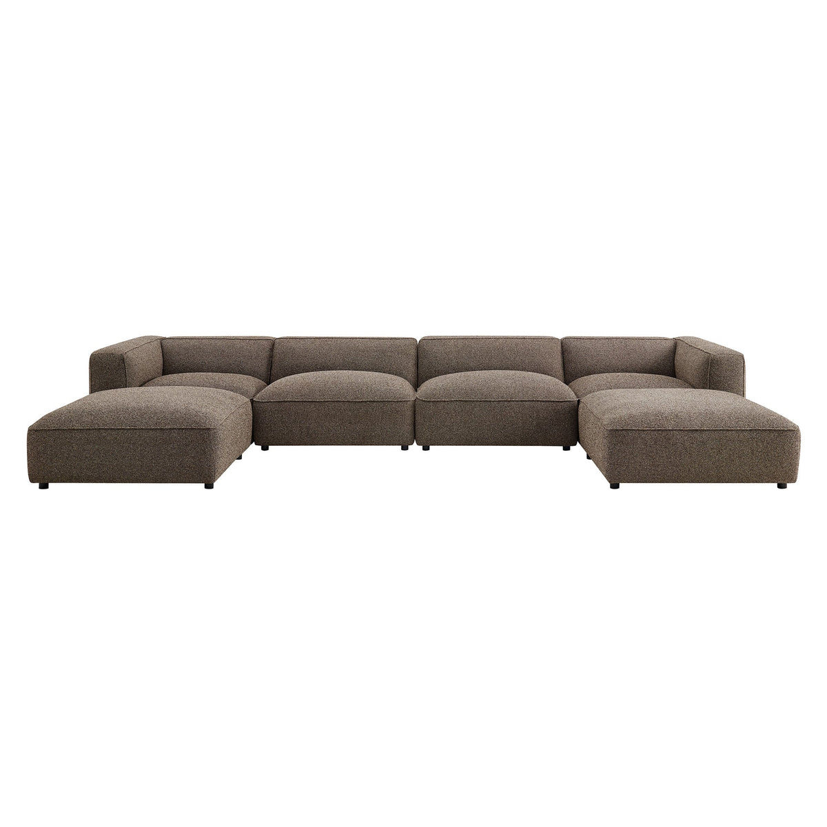 Sectionnel modulaire rembourré bouclé Auren 6 pièces à croisillons