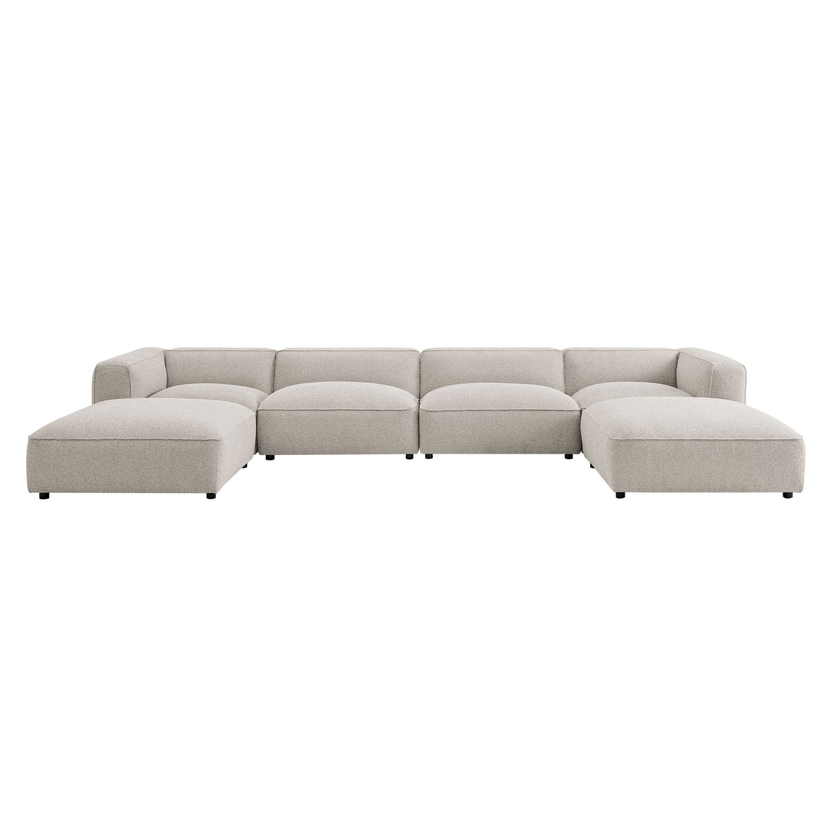 Sectionnel modulaire rembourré bouclé Auren 6 pièces à croisillons