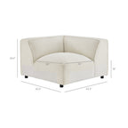 Canapé d'angle modulable rembourré Auren 5 pièces en bouclette à treillis
