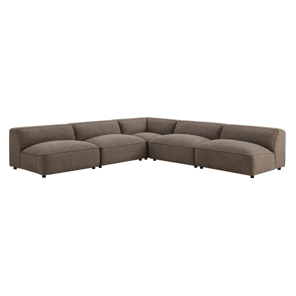 Canapé d'angle modulable rembourré Auren 5 pièces en bouclette à treillis