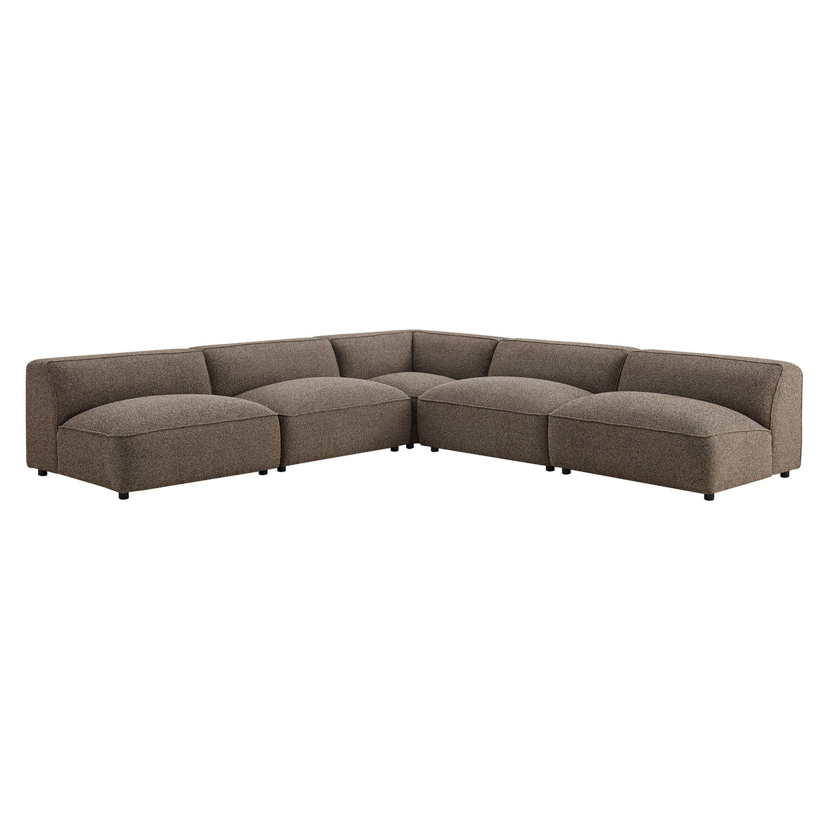 Canapé d'angle modulable rembourré Auren 5 pièces en bouclette à treillis