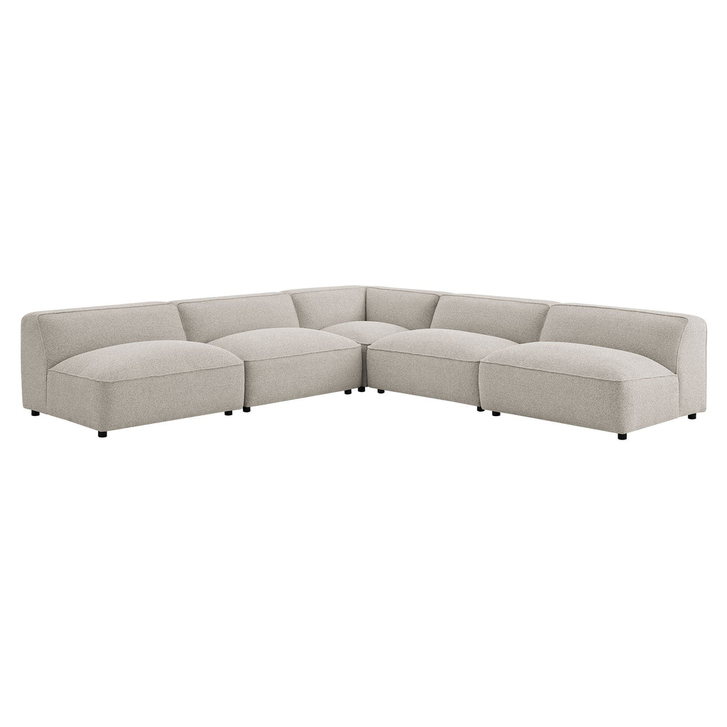 Canapé d'angle modulable rembourré Auren 5 pièces en bouclette à treillis