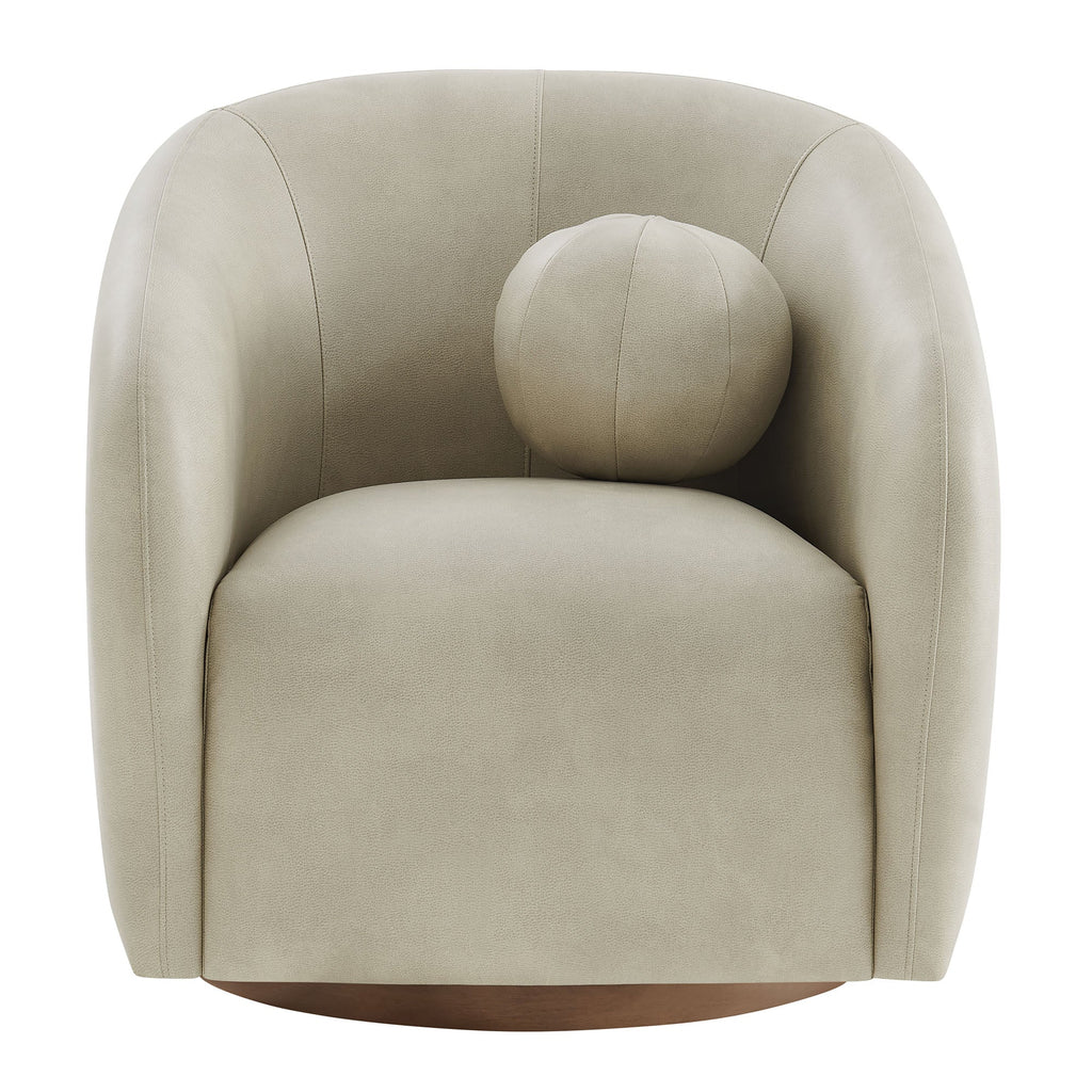 Fauteuil pivotant en cuir végétalien Holland