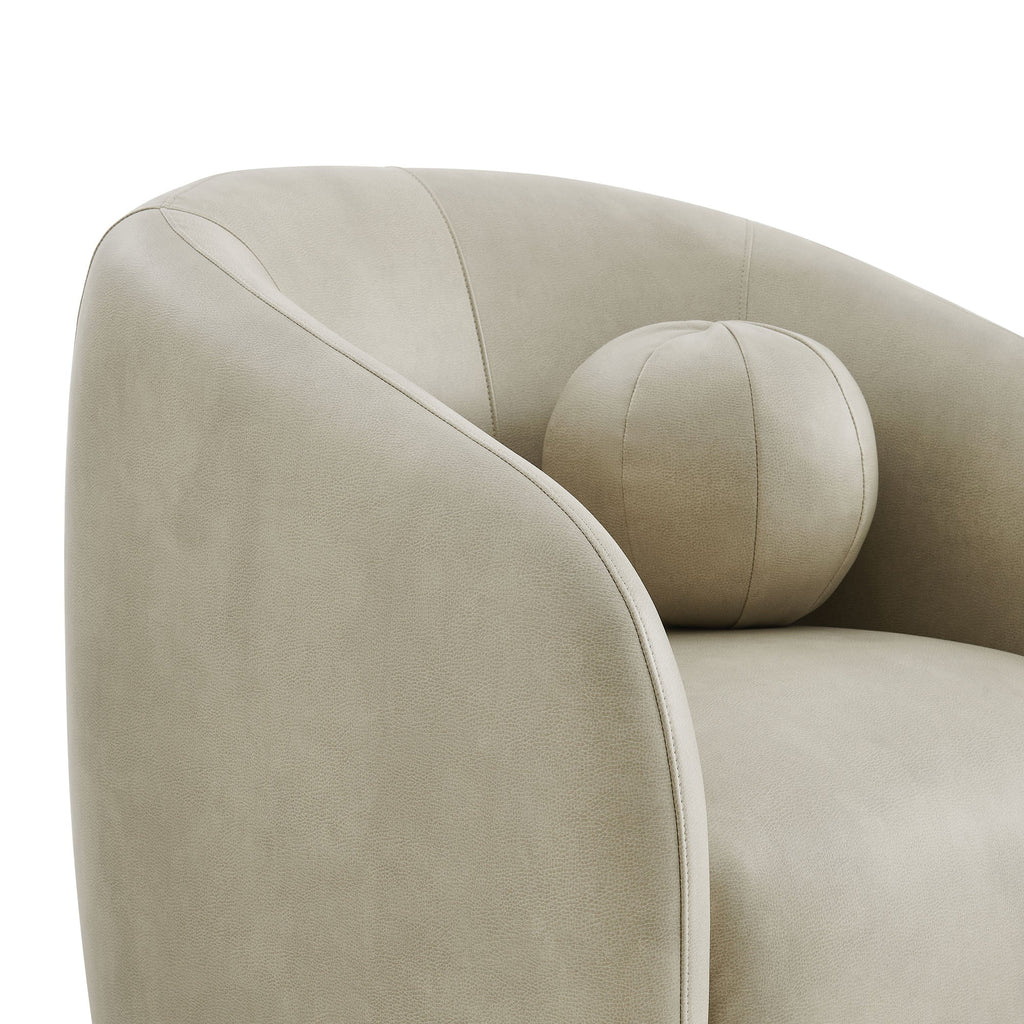 Fauteuil pivotant en cuir végétalien Holland