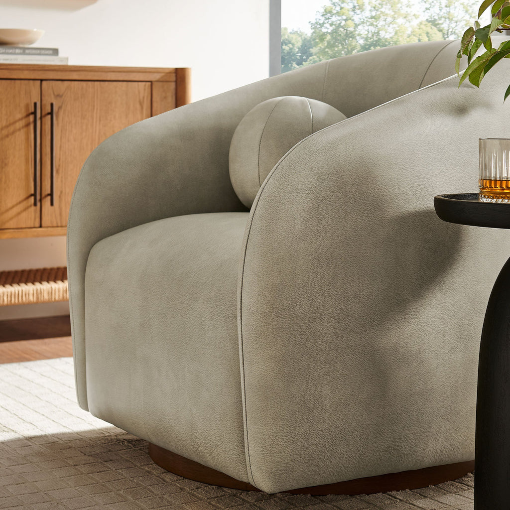 Fauteuil pivotant en cuir végétalien Holland