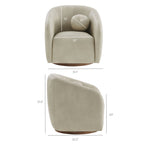 Fauteuil pivotant en cuir végétalien Holland