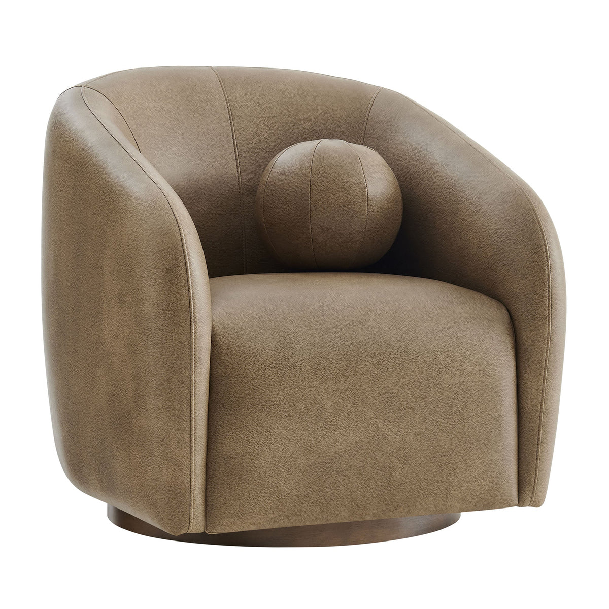 Fauteuil pivotant en cuir végétalien Holland