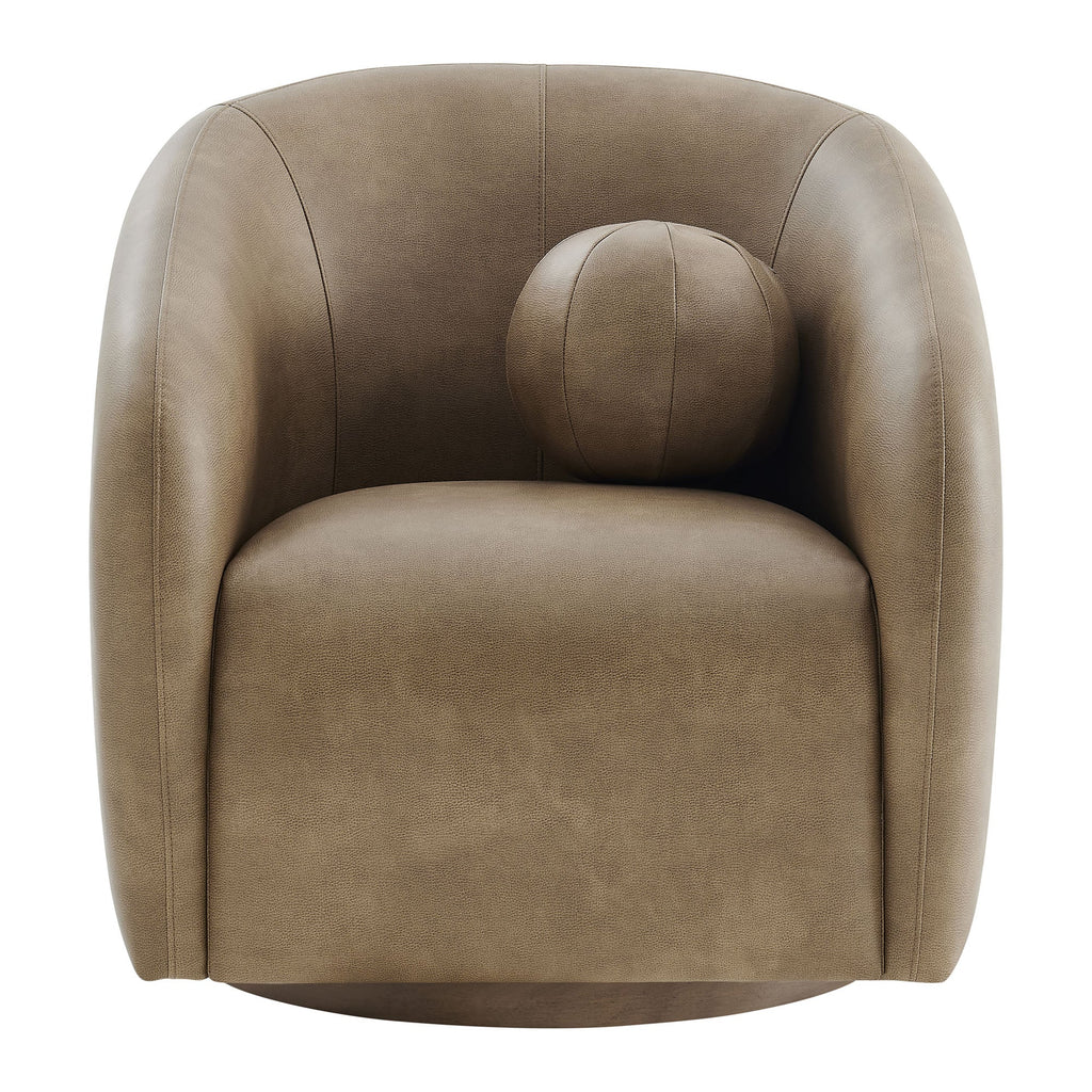 Fauteuil pivotant en cuir végétalien Holland