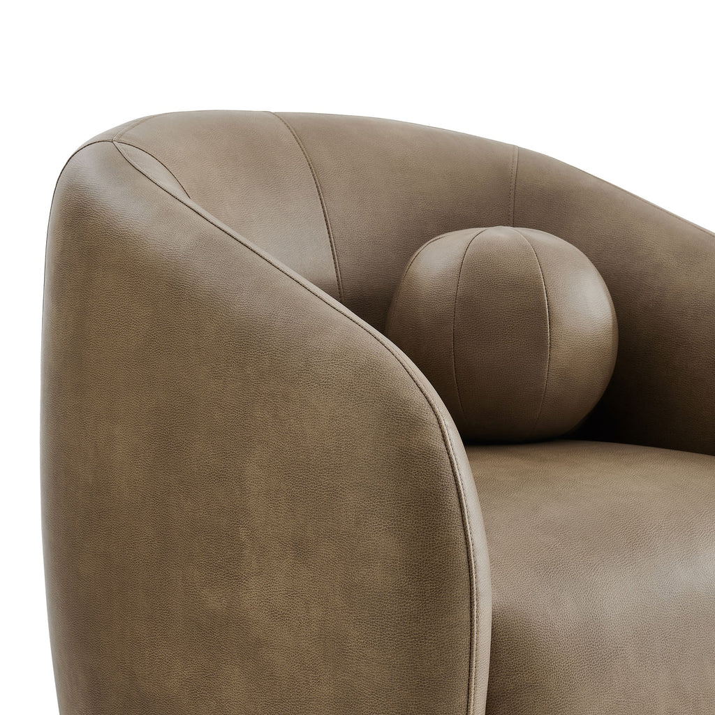 Fauteuil pivotant en cuir végétalien Holland