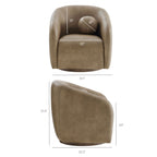 Fauteuil pivotant en cuir végétalien Holland