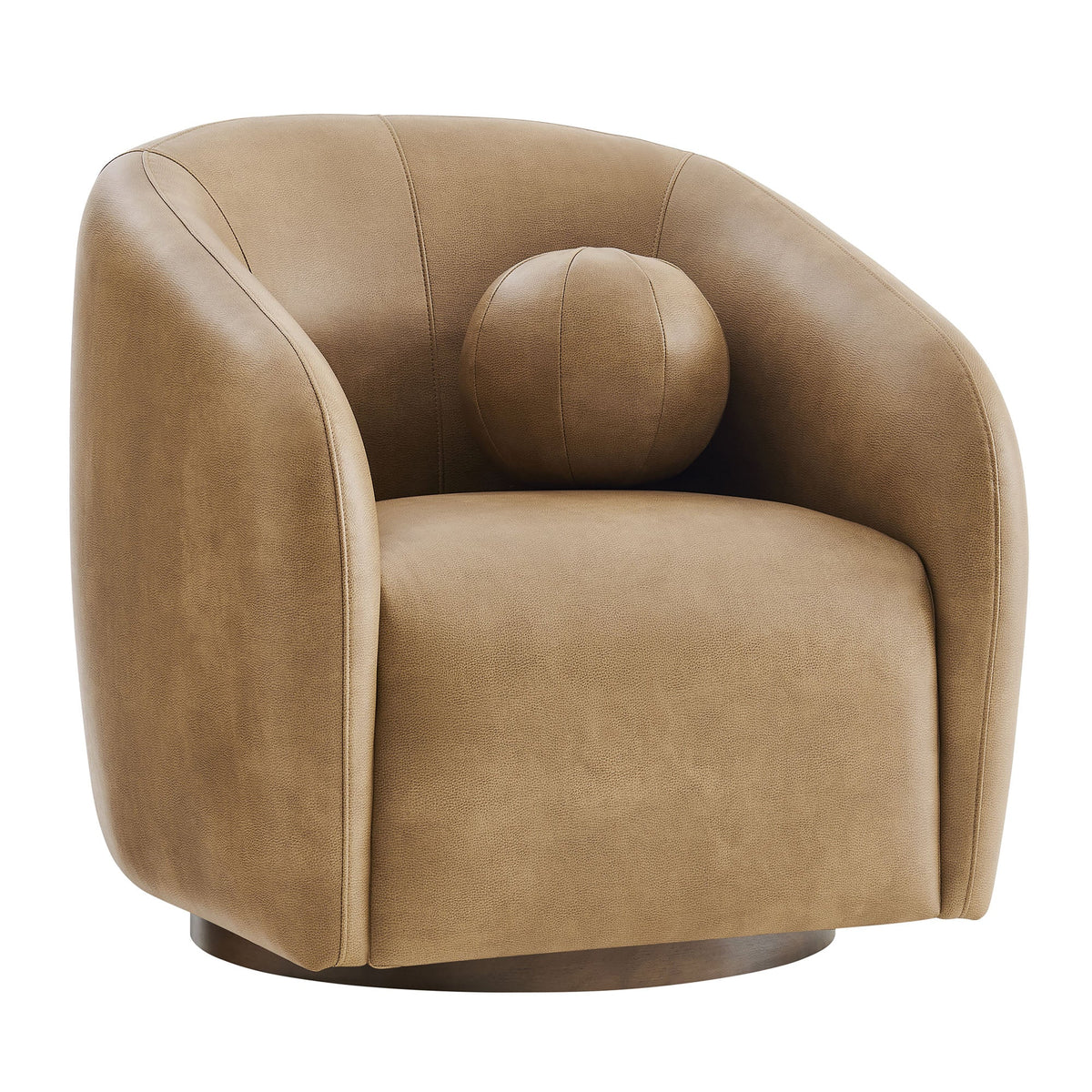 Fauteuil pivotant en cuir végétalien Holland