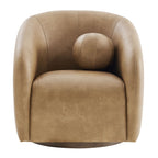 Fauteuil pivotant en cuir végétalien Holland