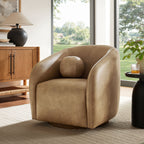 Fauteuil pivotant en cuir végétalien Holland