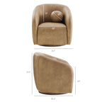Fauteuil pivotant en cuir végétalien Holland