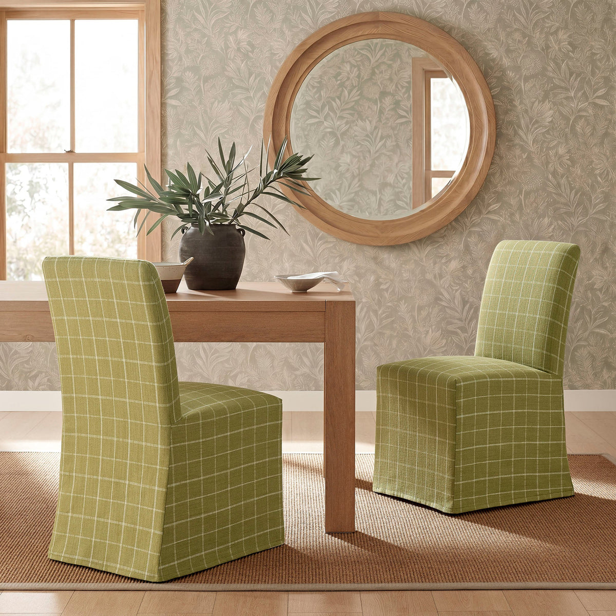 Chaises de salle à manger déhoussables Aster en mélange lin-coton, lot de 2