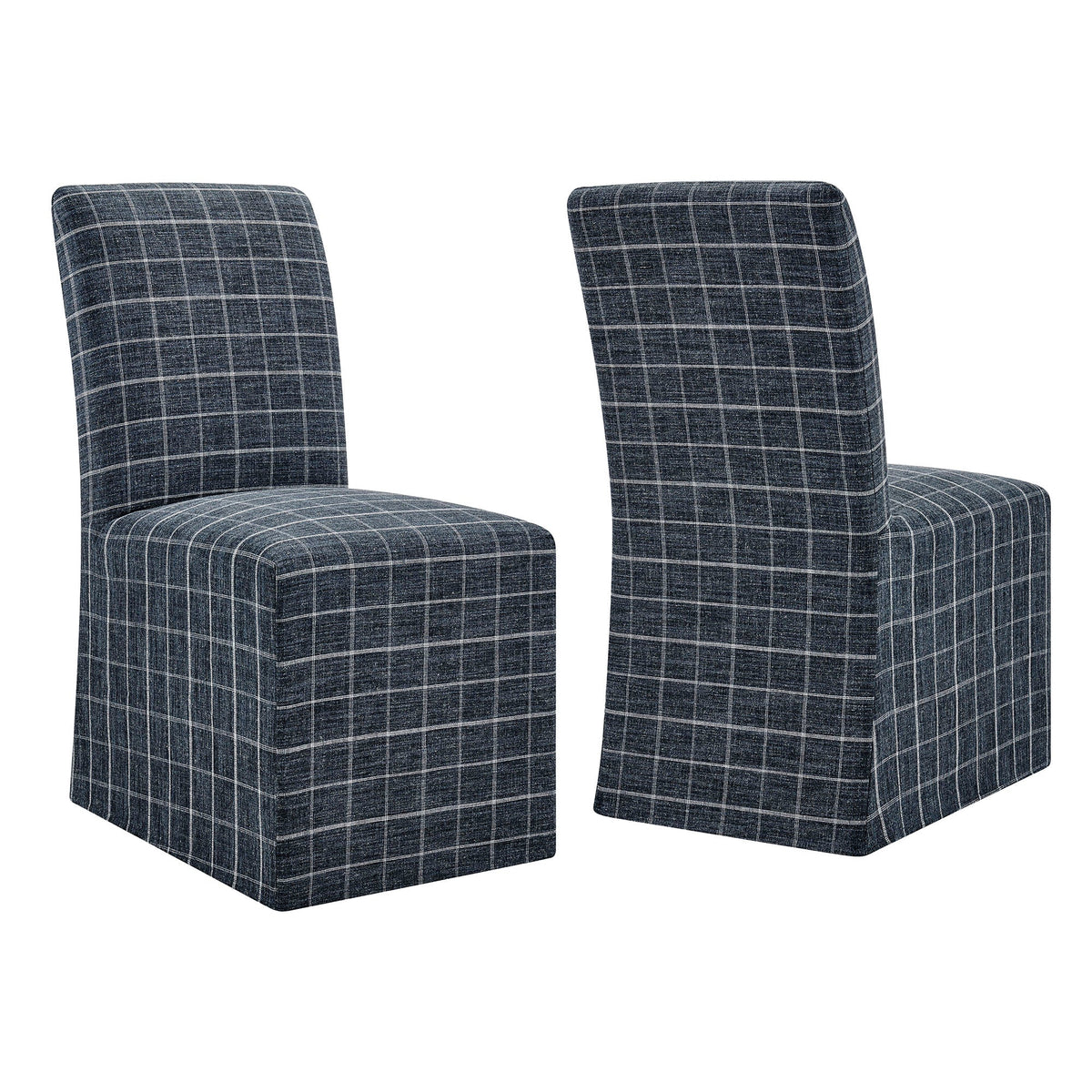 Chaises de salle à manger déhoussables Aster en mélange lin-coton, lot de 2