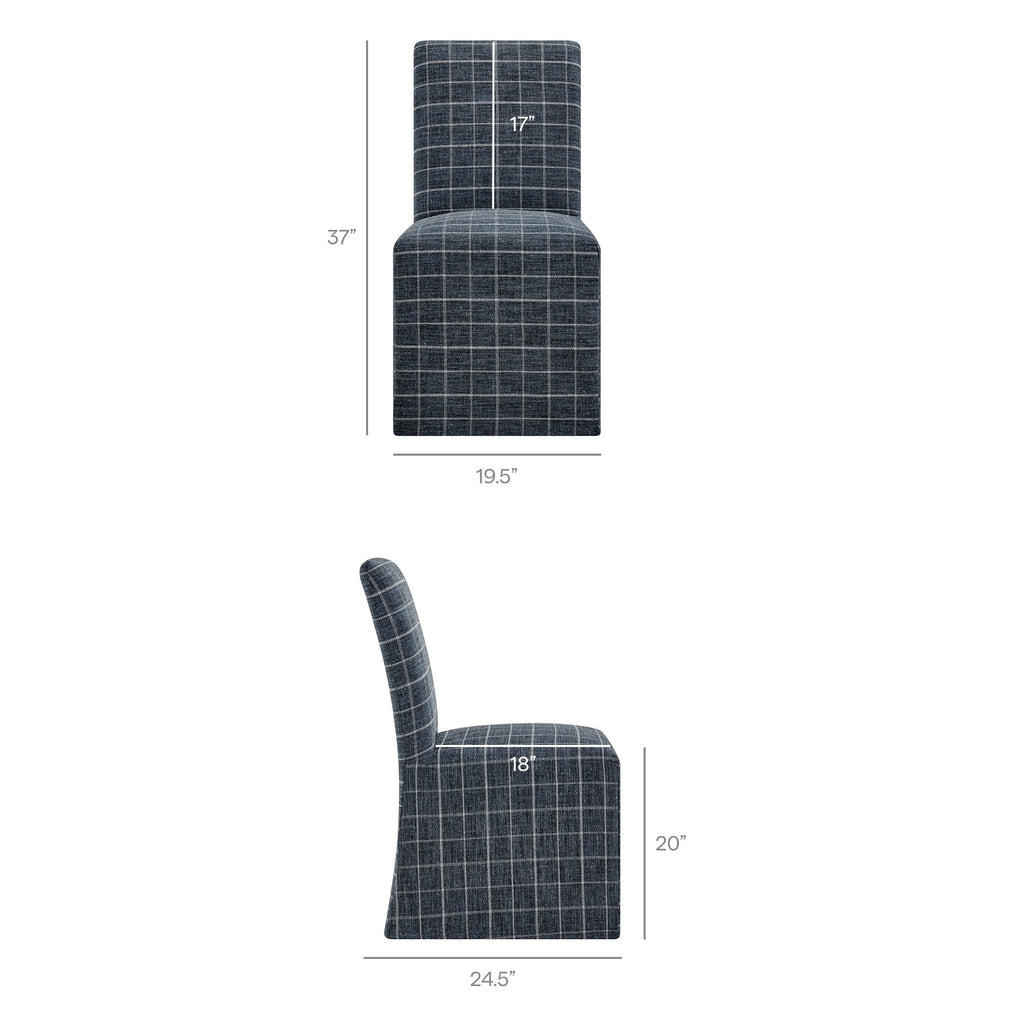 Chaises de salle à manger déhoussables Aster en mélange lin-coton, lot de 2