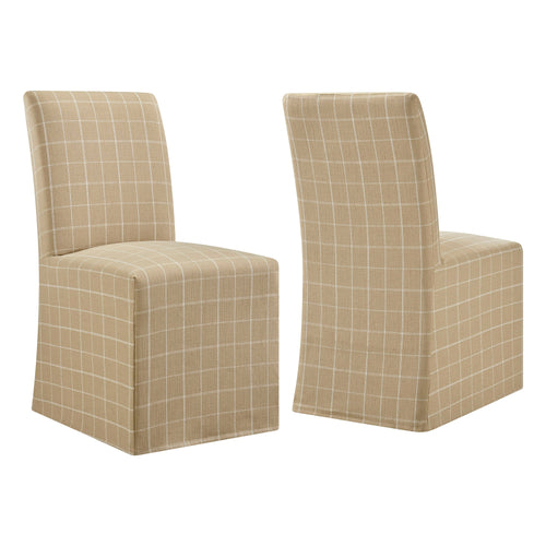 Chaises de salle à manger déhoussables Aster en mélange lin-coton, lot de 2