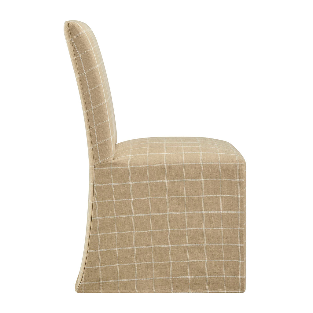 Chaises de salle à manger déhoussables Aster en mélange lin-coton, lot de 2