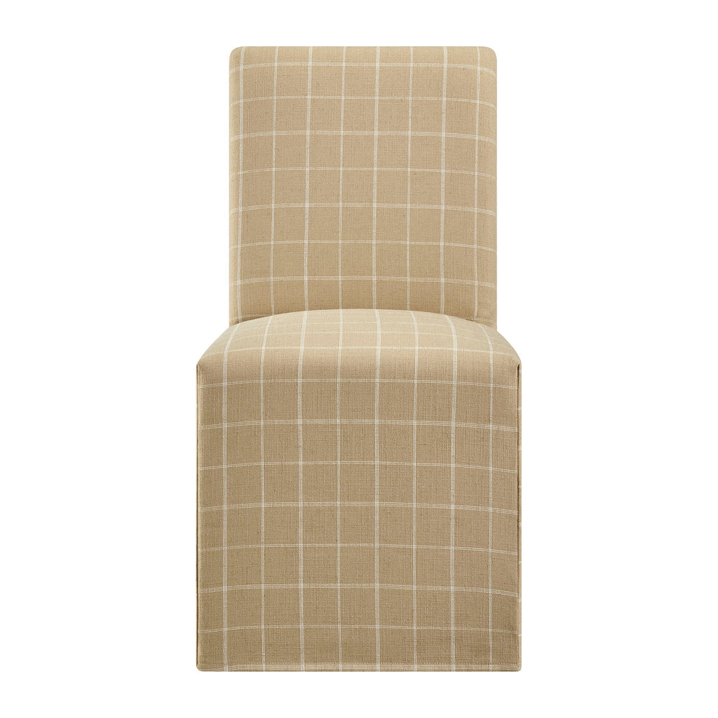 Chaises de salle à manger déhoussables Aster en mélange lin-coton, lot de 2