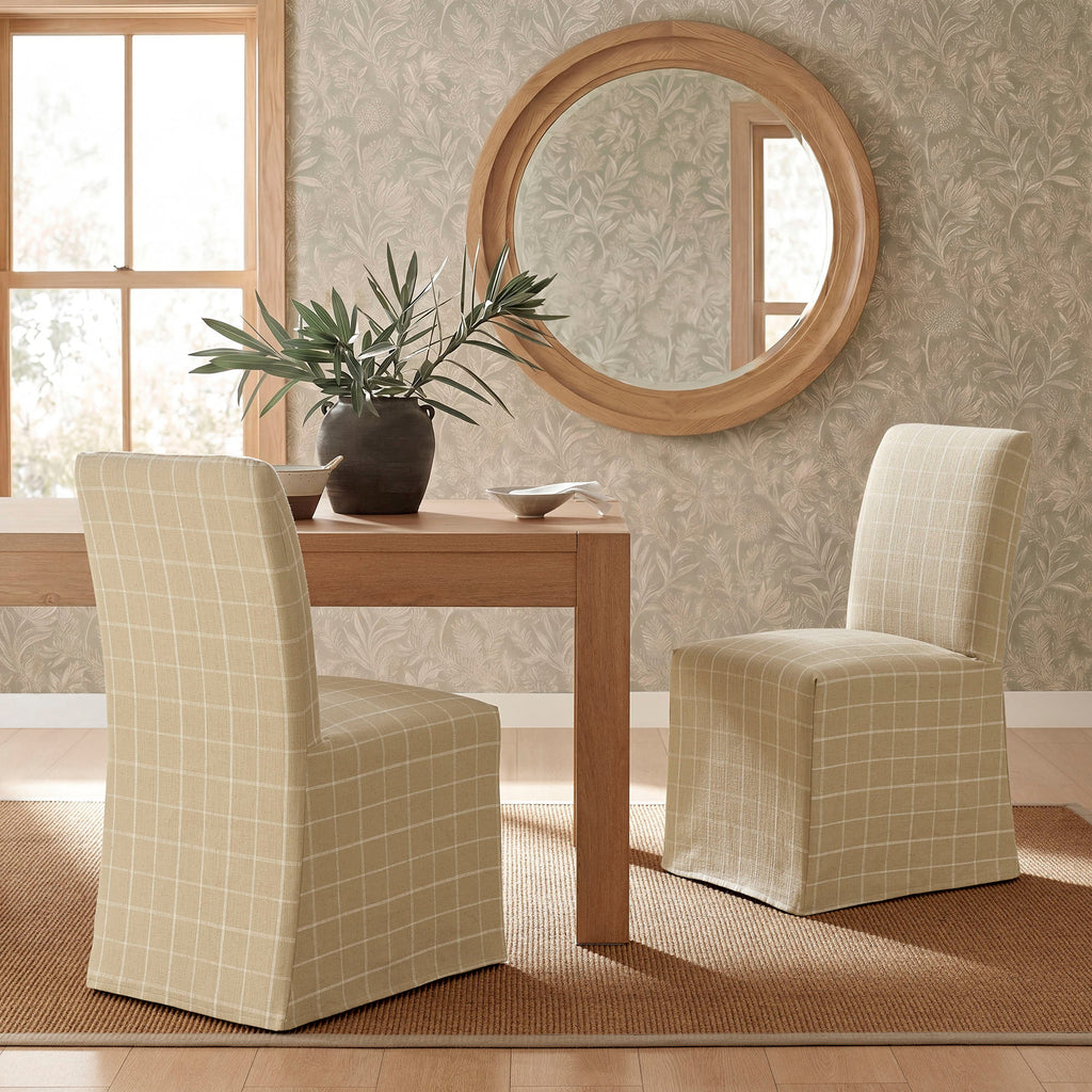 Chaises de salle à manger déhoussables Aster en mélange lin-coton, lot de 2