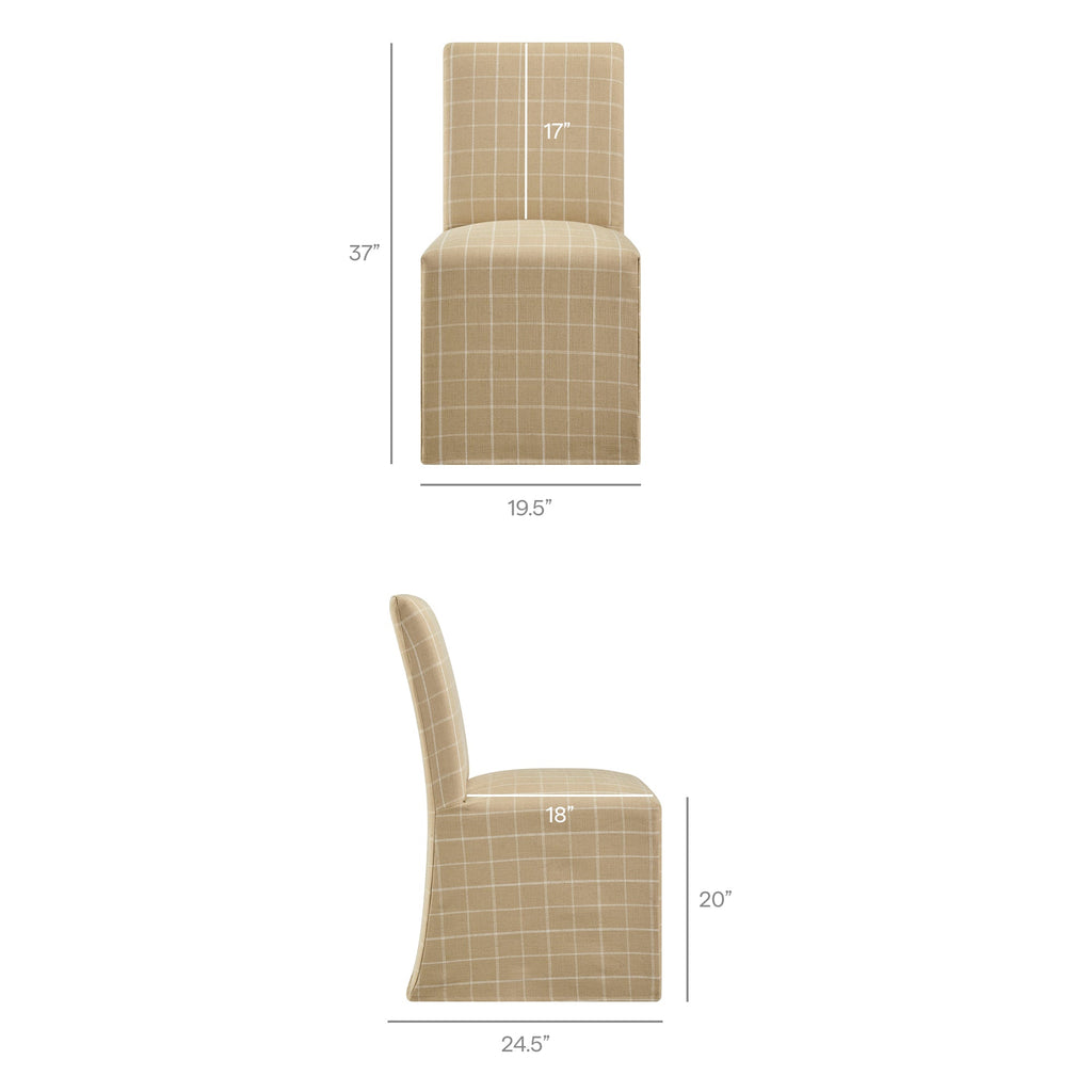Chaises de salle à manger déhoussables Aster en mélange lin-coton, lot de 2