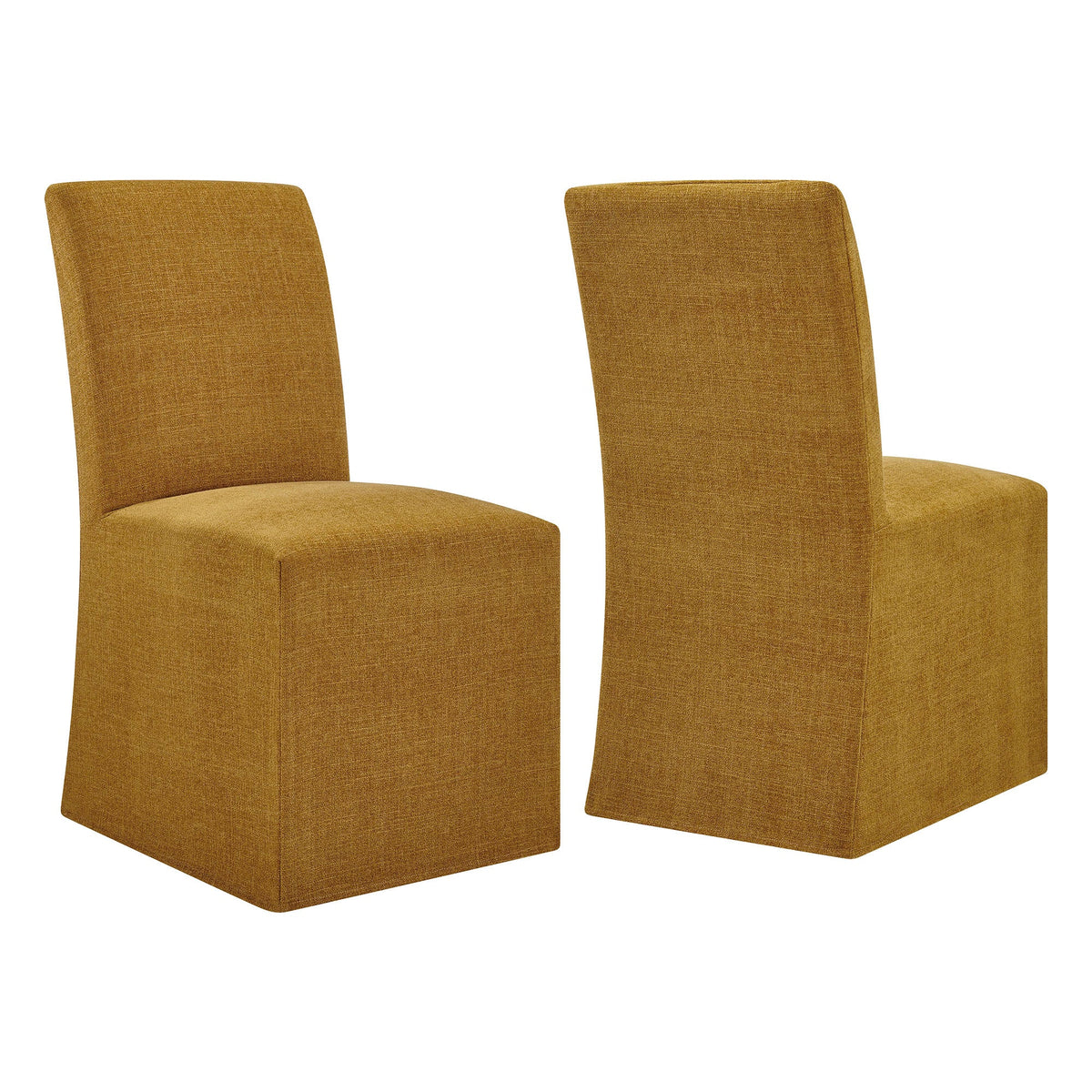 Chaises de salle à manger déhoussables Aster en tissu flammé, lot de 2